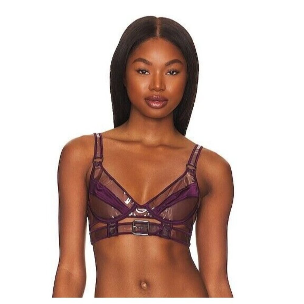 NWT Thistle and Spire SZ XS Star Crossed Bra Cordial Satin & Plastic Retails $68